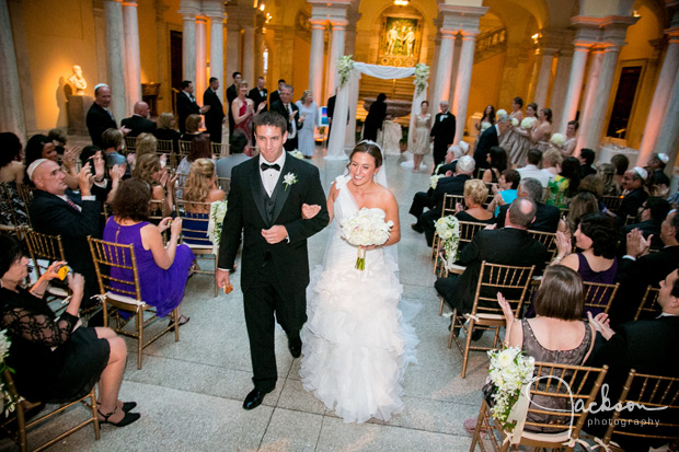 bride and groom exiting ceremony