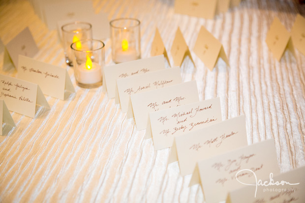 hand written script namecards placecards