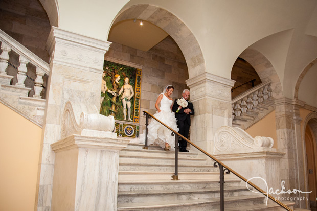 bride and father entering ceremony