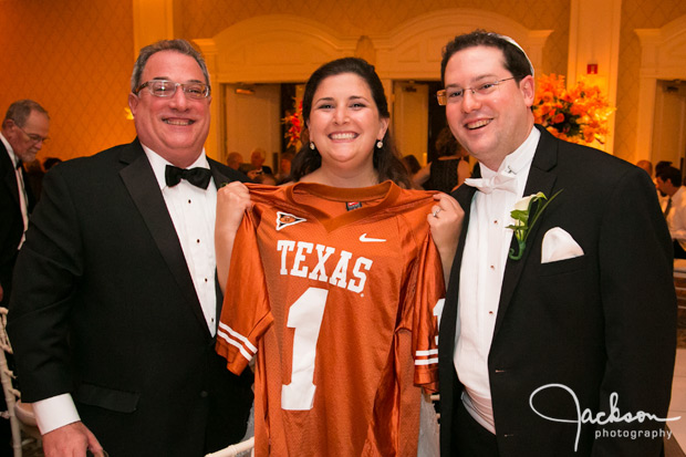 Bride with Texas Longhorn Jersey