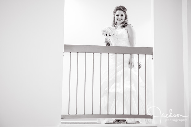 bride walking down hallway