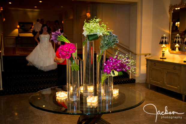 flower table with candles