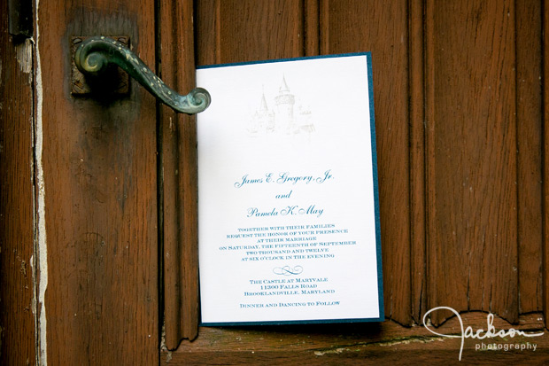 invitation on wooden door