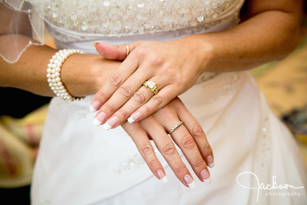 bride's hands with rings