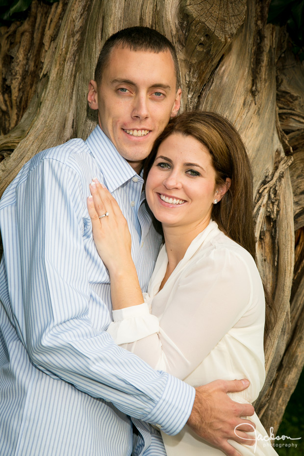 portrait of couple in front of tree