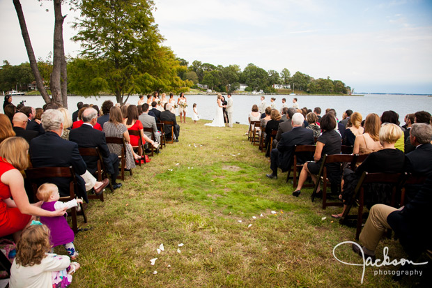 wedding ceremony by the bay of Annapolis