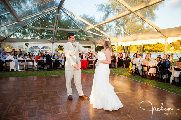 first dance under clear top tent