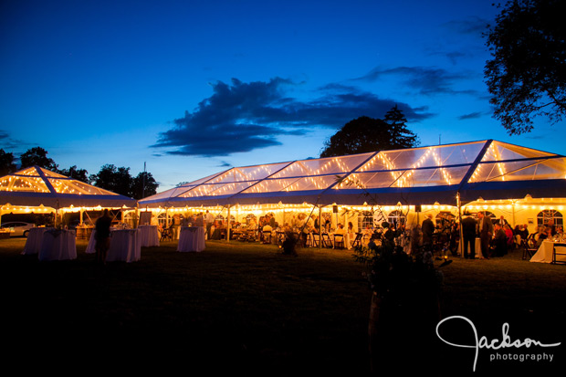 clear top tent wedding reception