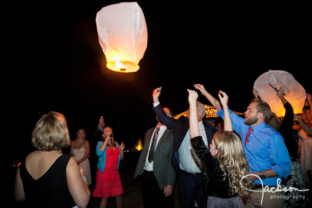 paper balloons at wedding reception
