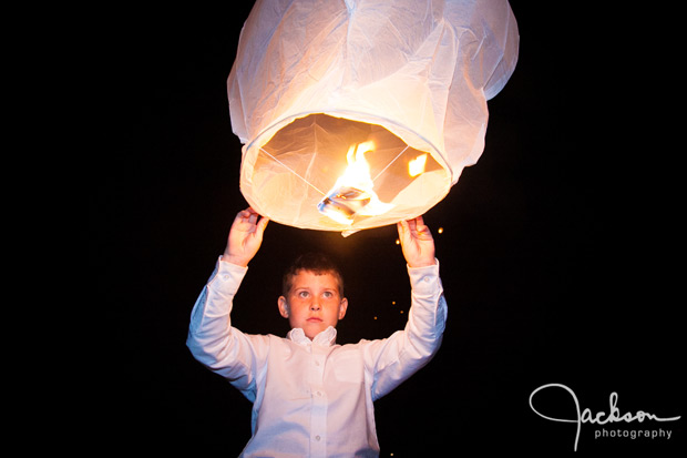 boy with a paper balloon