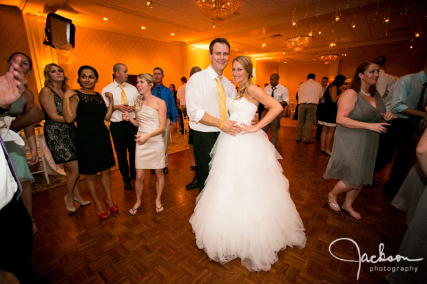 bride and groom on dancefloor