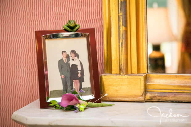 picture frame on mantle