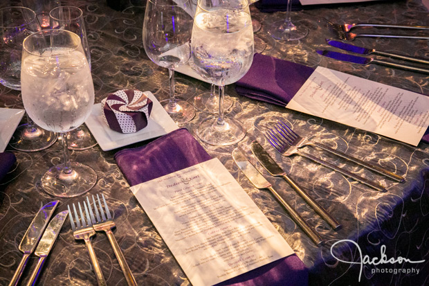plate setting at peabody wedding reception