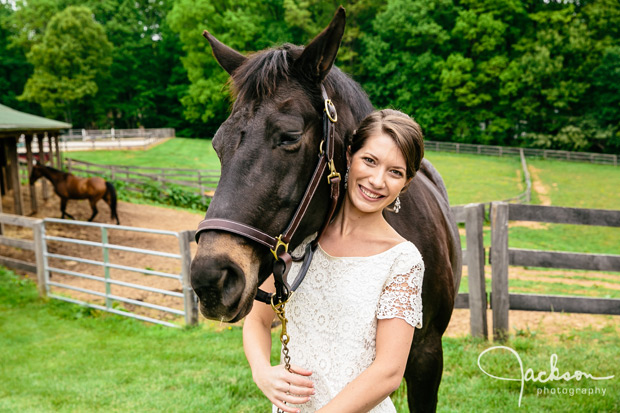 bride with horse