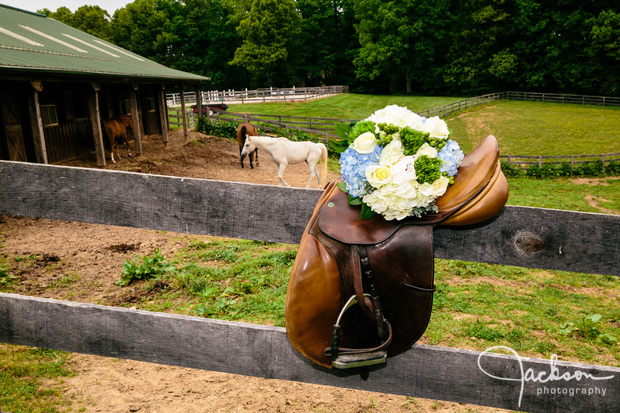 flowers on horse saddle